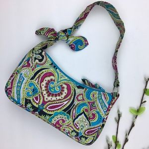 VERA BRADLEY SILK Zoe Paisley Shoulder Baguette